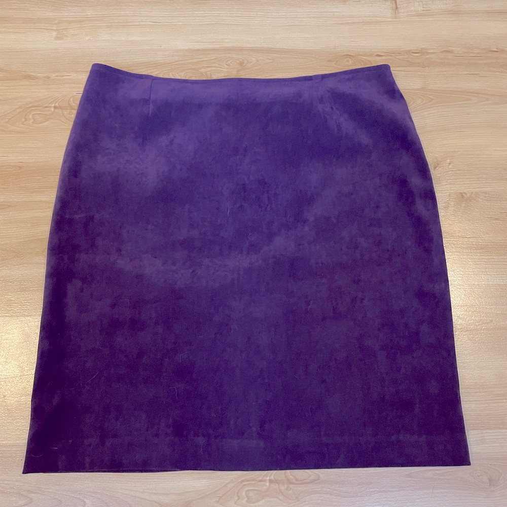 Purple Suede Pencil Skirt | Size 14